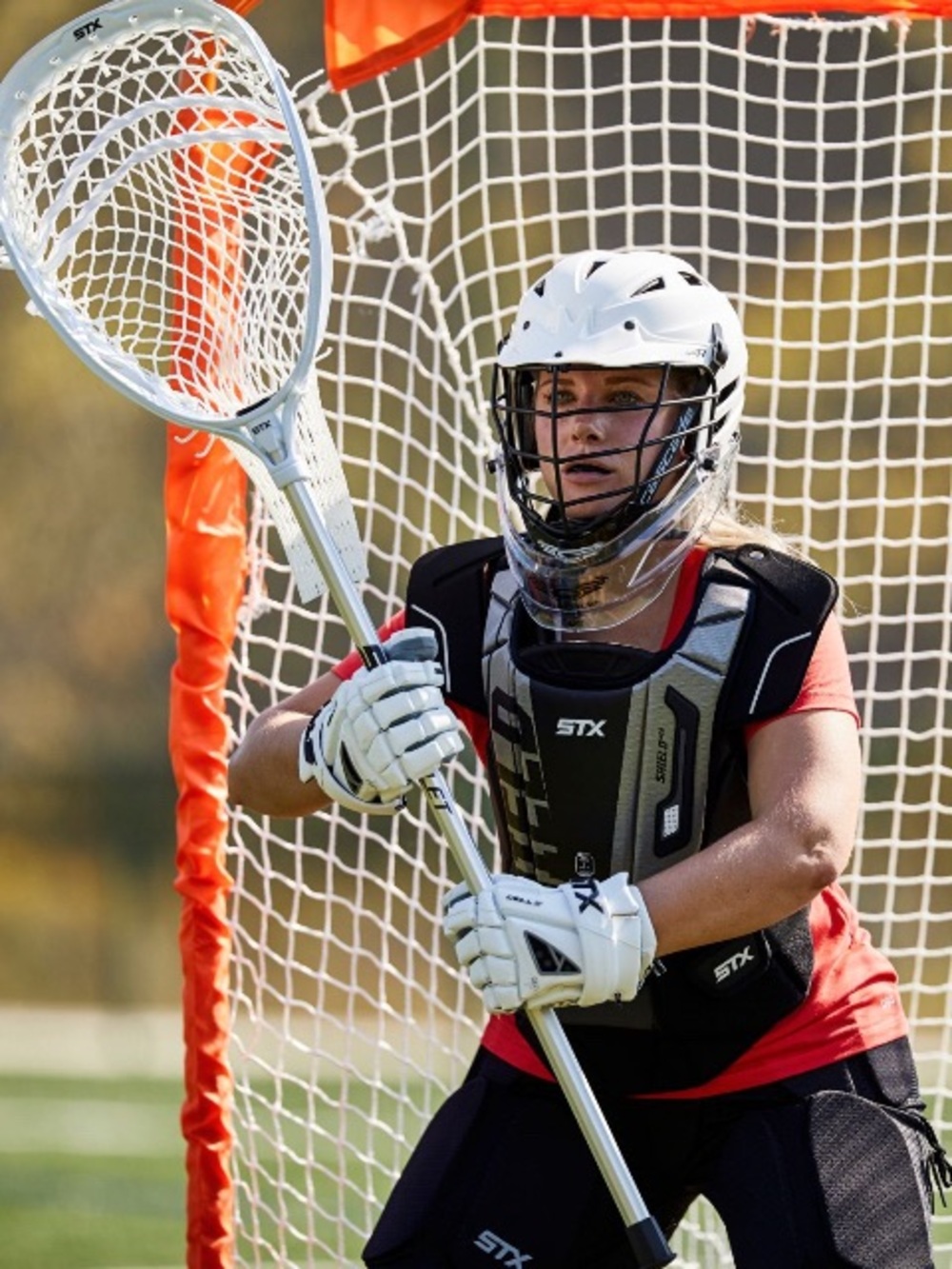 Cascade CPV-R Lacrosse Helmet in White with black mask - Picture 4 of 13